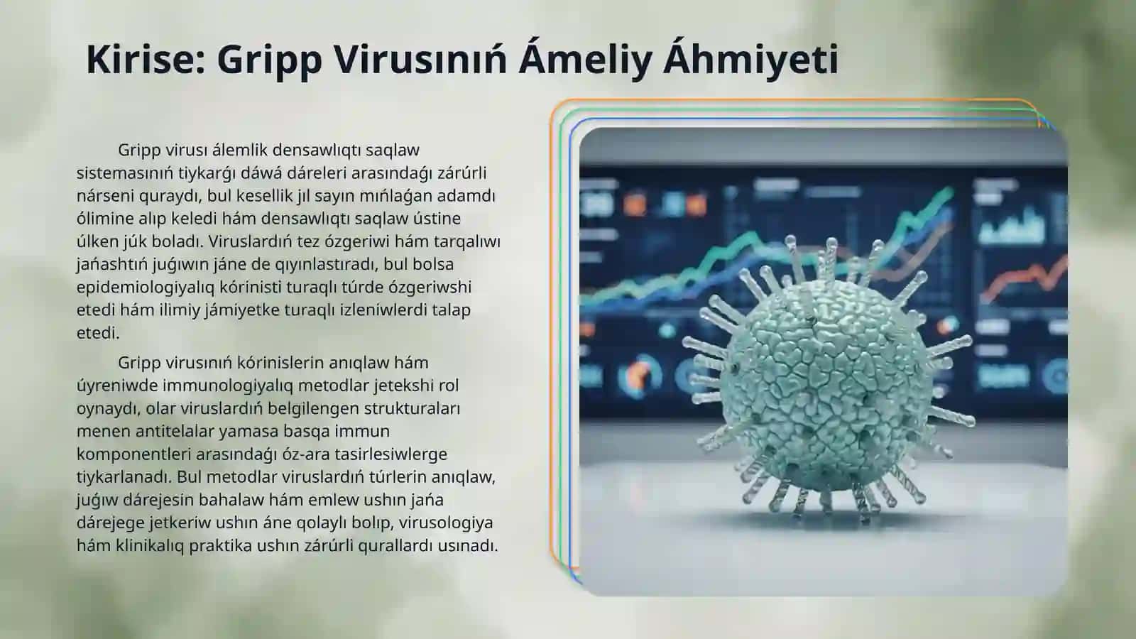 Gripp keselliginde gemagglyutinasiya hám gemagglyutinaciyanı tormozlaw reaksiyaların qoyıw hám nátiyjesin bahalaw 3