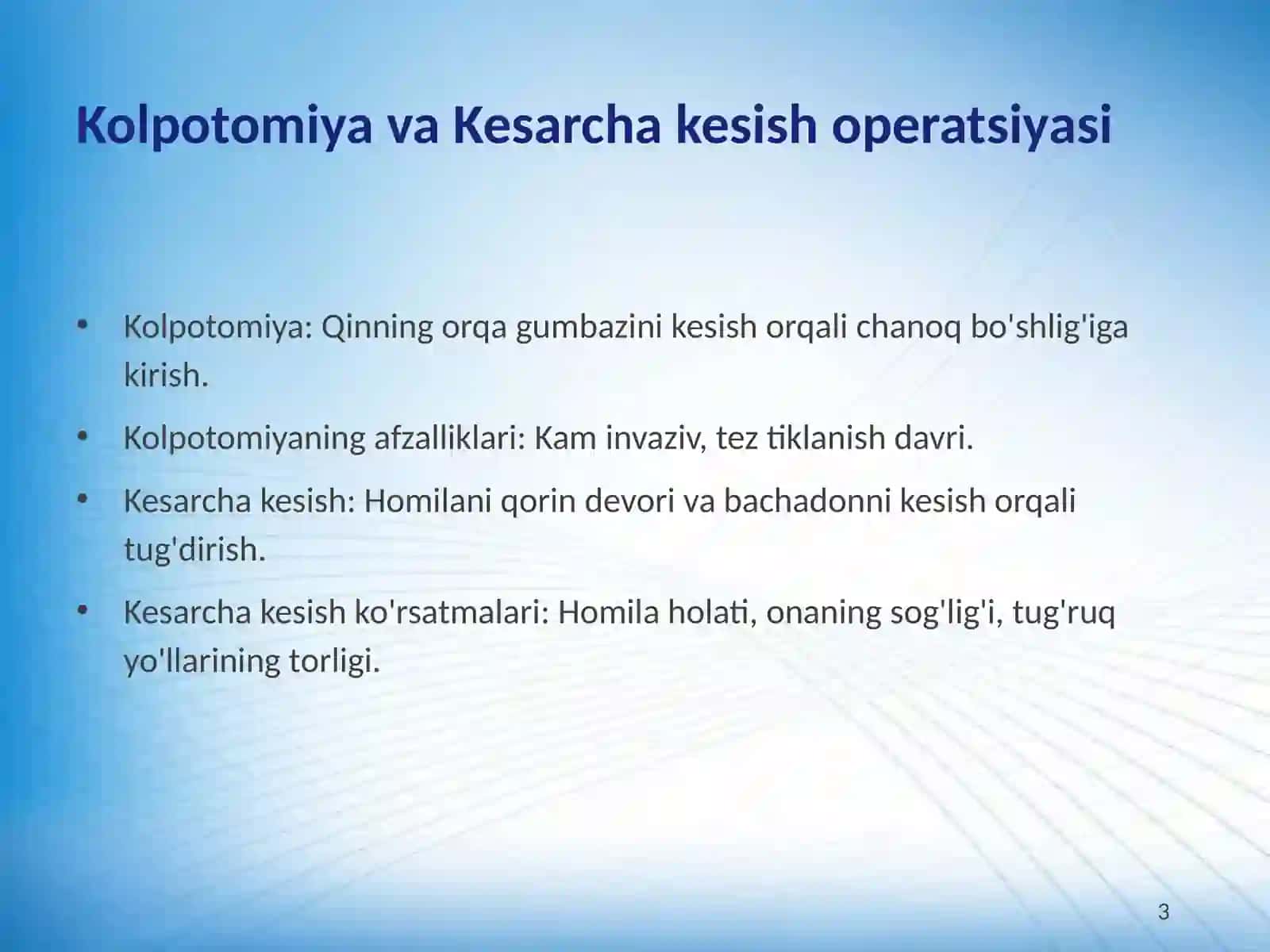 To'g'ri ichak jarohatlari va ginekologik operatsiyalardagi zamonaviy texnologiyalar 3