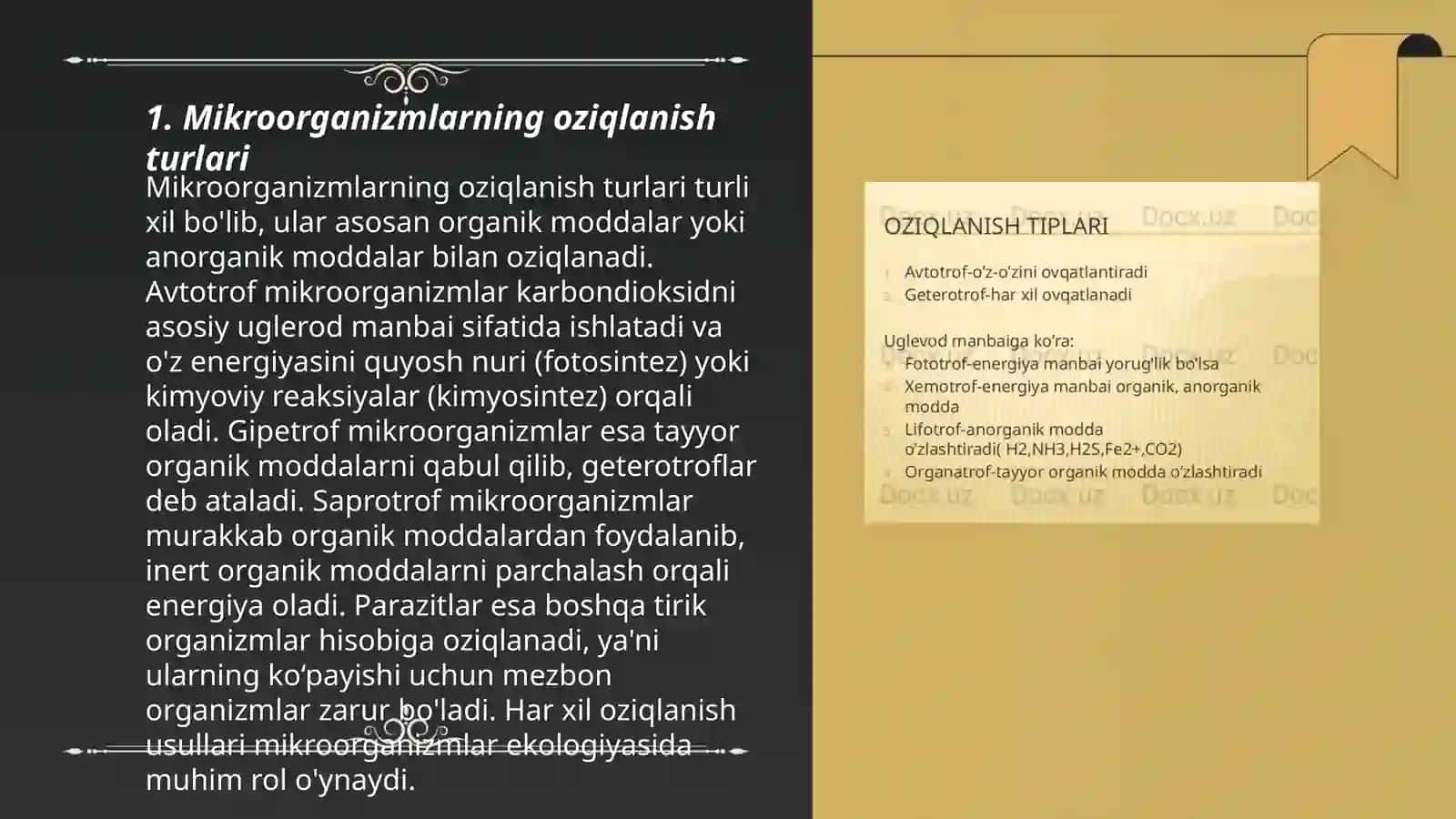 Mikroorganizmlarning oziqlanishi va nafas olishi 3