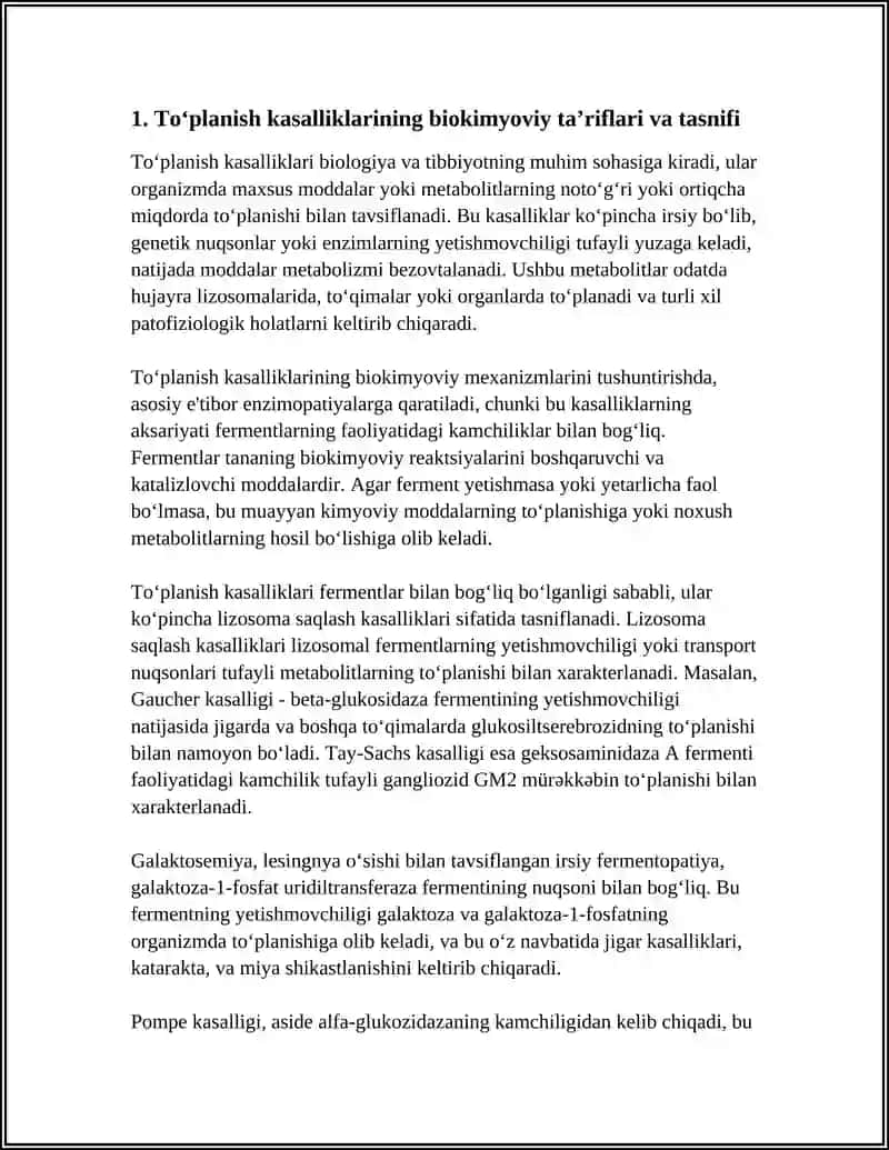 TOʻPLANISH KASALLIKLARINI BIOKIMYOVIY MEXANIZMLARI 3