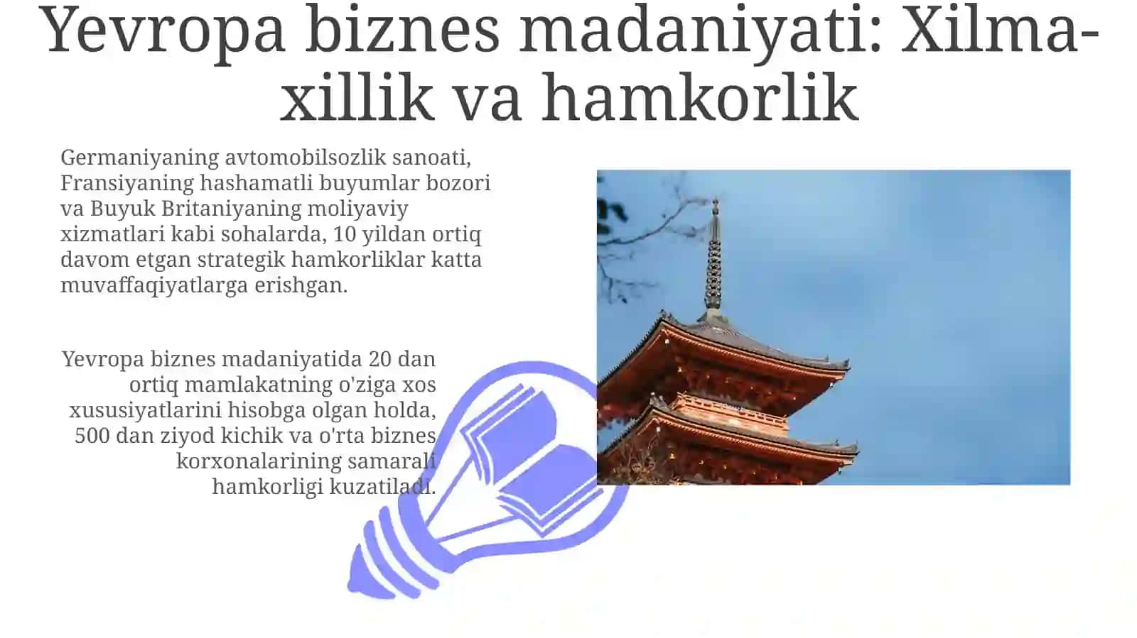 Biznesning o'zigaxostomonlari 3