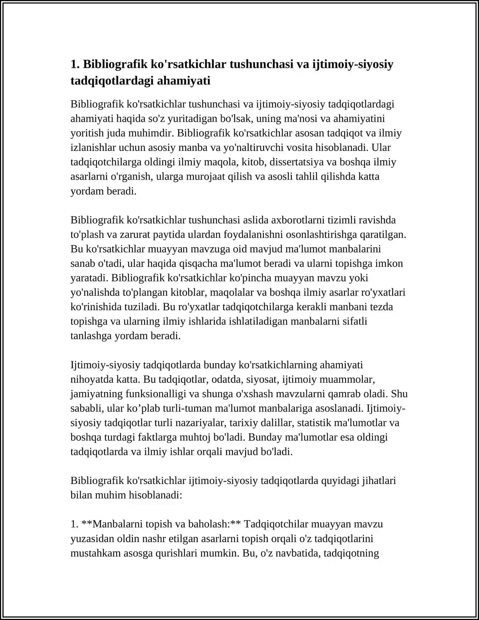BIBLIOGRAFIK KO'RSATKICHLARNING IJTIMOIY-SIYOSIY TADQIQOTLARDAGI O'RNI VA AHAMIYATI 3