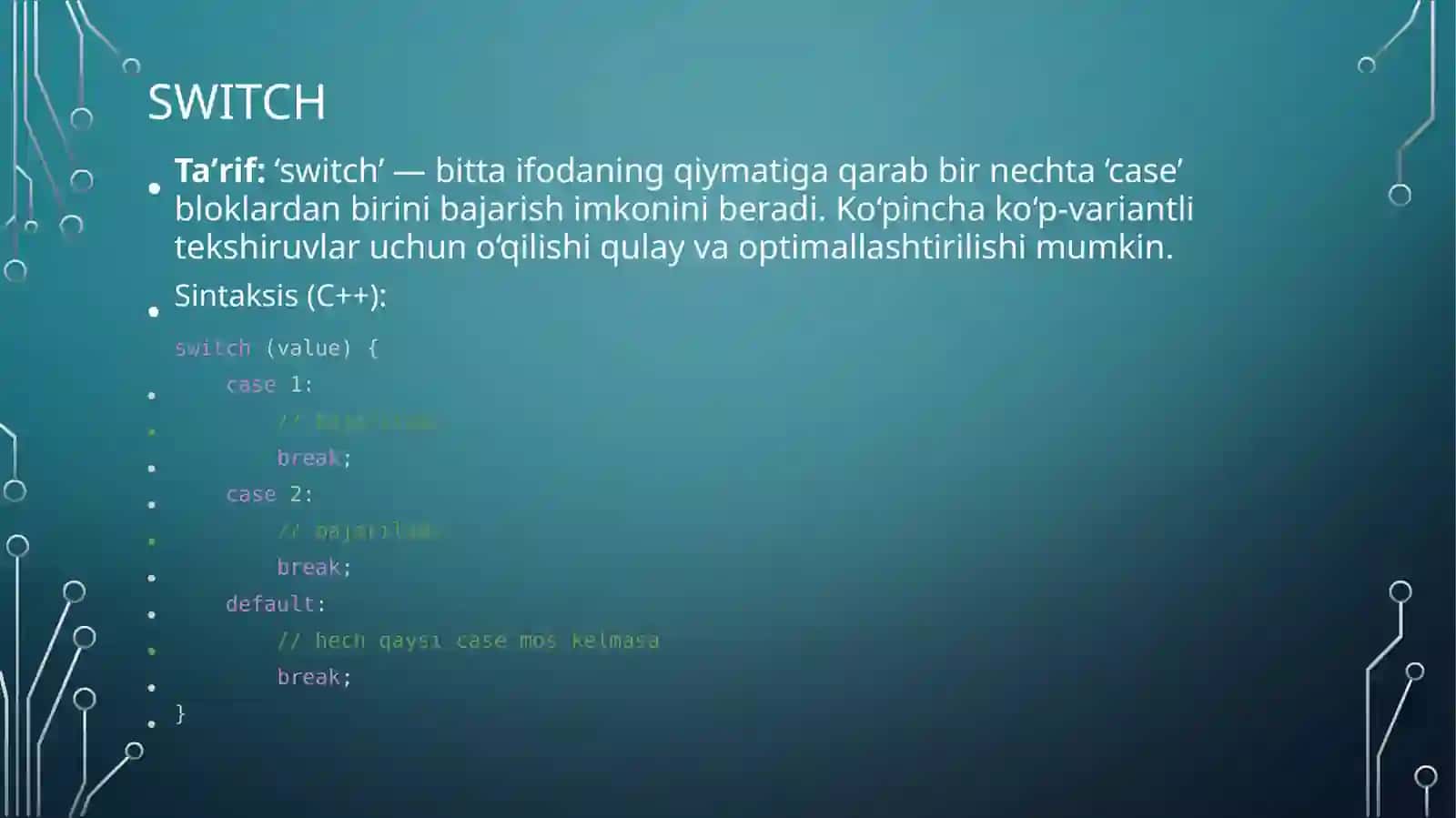 Shartli operatorlar 3