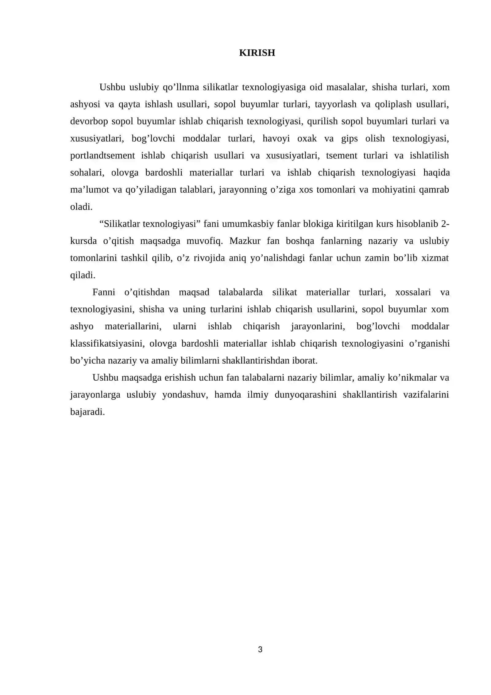 SILIKATLAR TEXNOLOGIYASI o'quv qo'llanma.docx 3