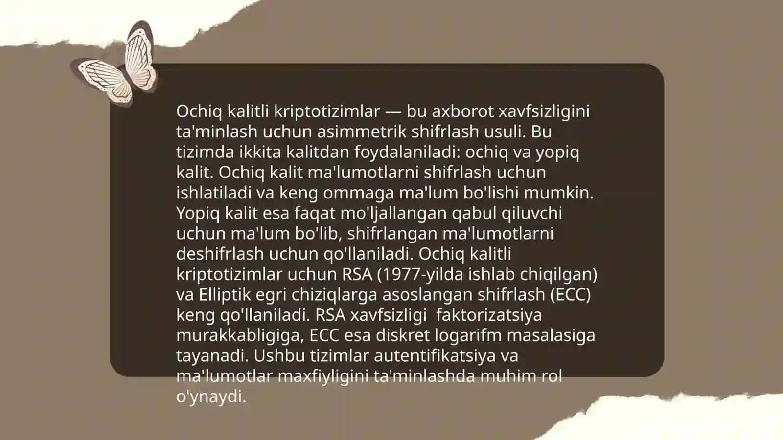Ochiq kalitli kriptotizimlar 3