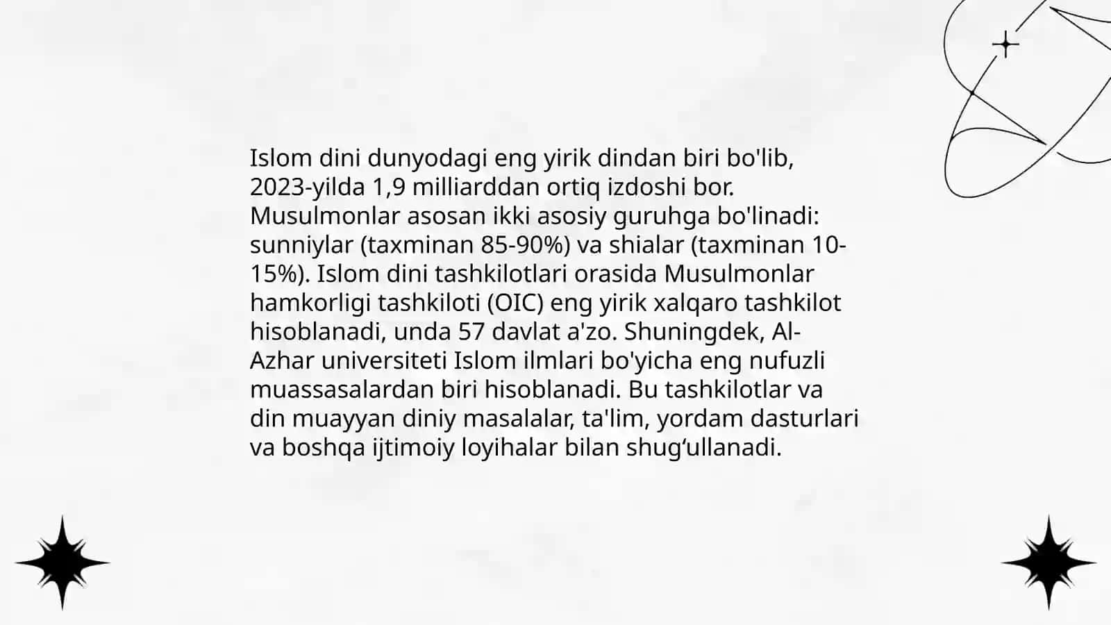 Islom dini va tashkilotlari 3