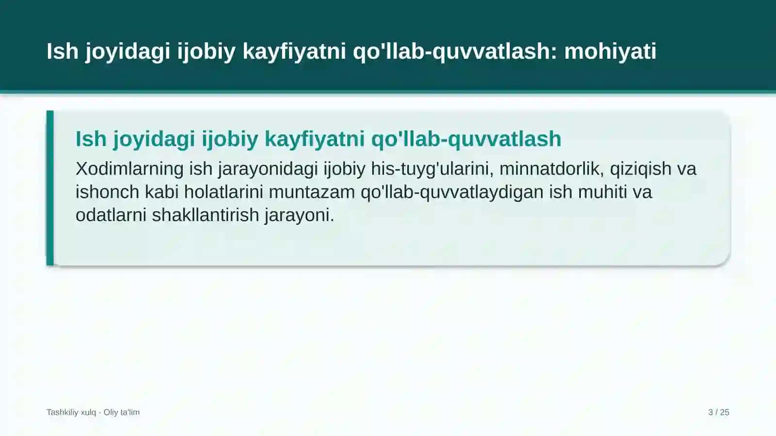 Kompyuter grafikasi studiyalarida ish joyidagi ijobiy kayfiyatni qo'llab-quvvatlash 3