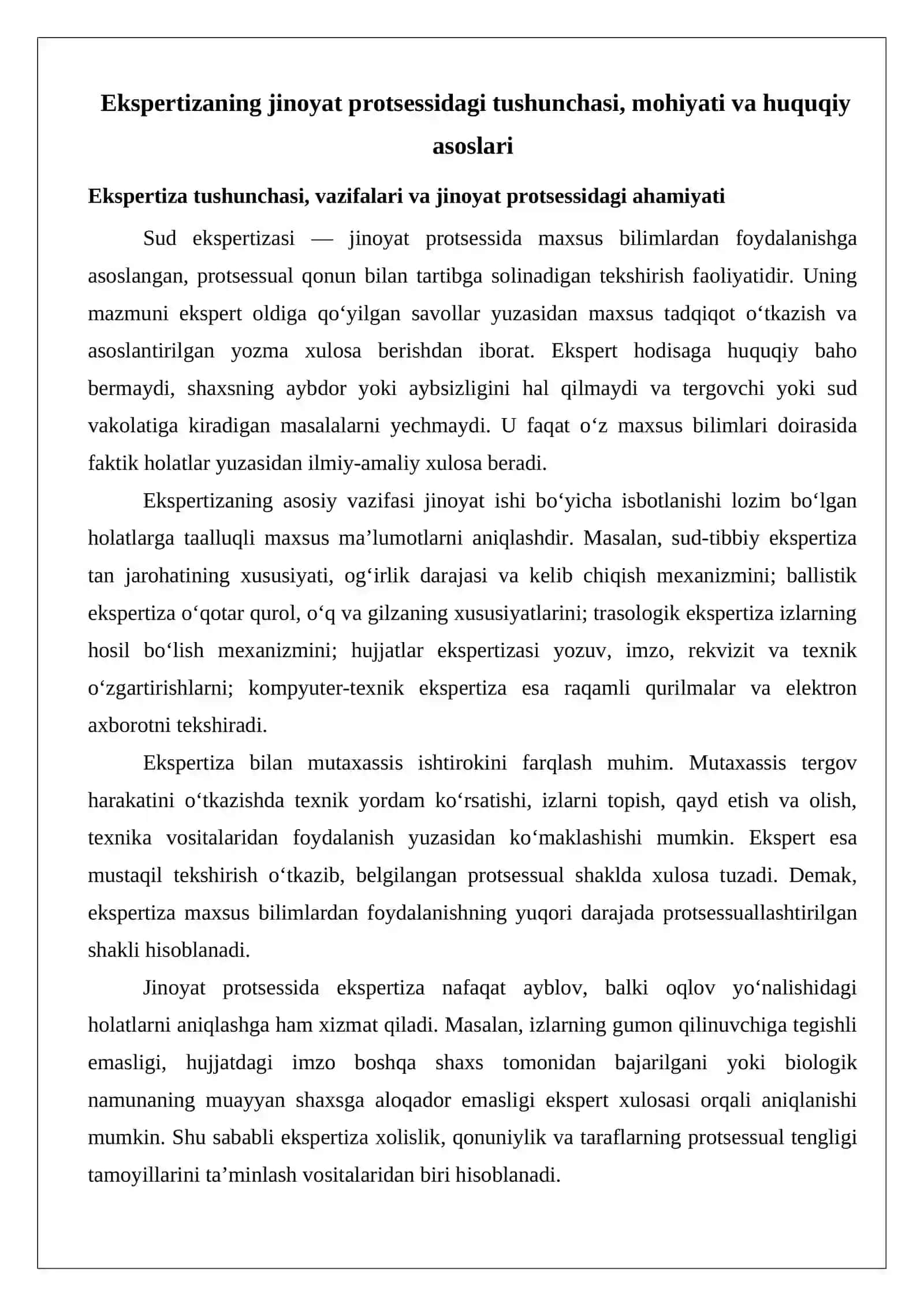 Ekspertiza tergov harakatini o‘tkazish tartibi va asoslari 3