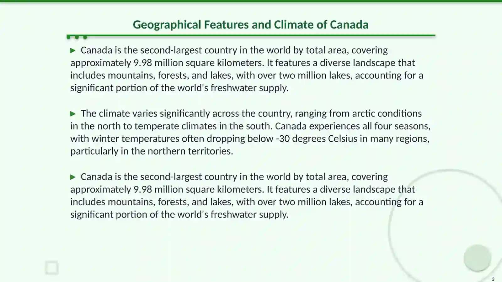 The general information about canada 3