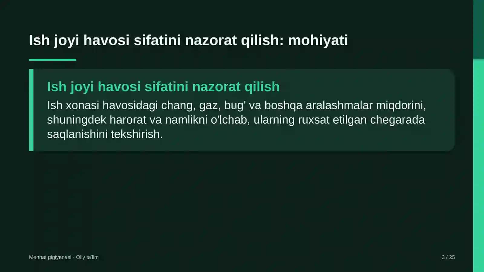 Xorijiy universitetlar filiallarida ish joyi havosini sifat jihatidan nazorat qilish 3