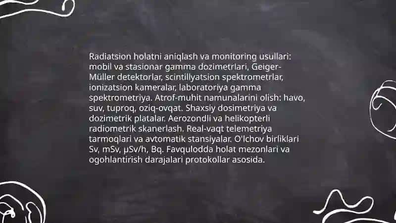 Favqulodda vaziyatnu baholash radiatsion holat 3
