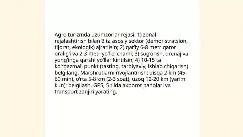Agro turizm da uzumchilikni rivojlantirish 3