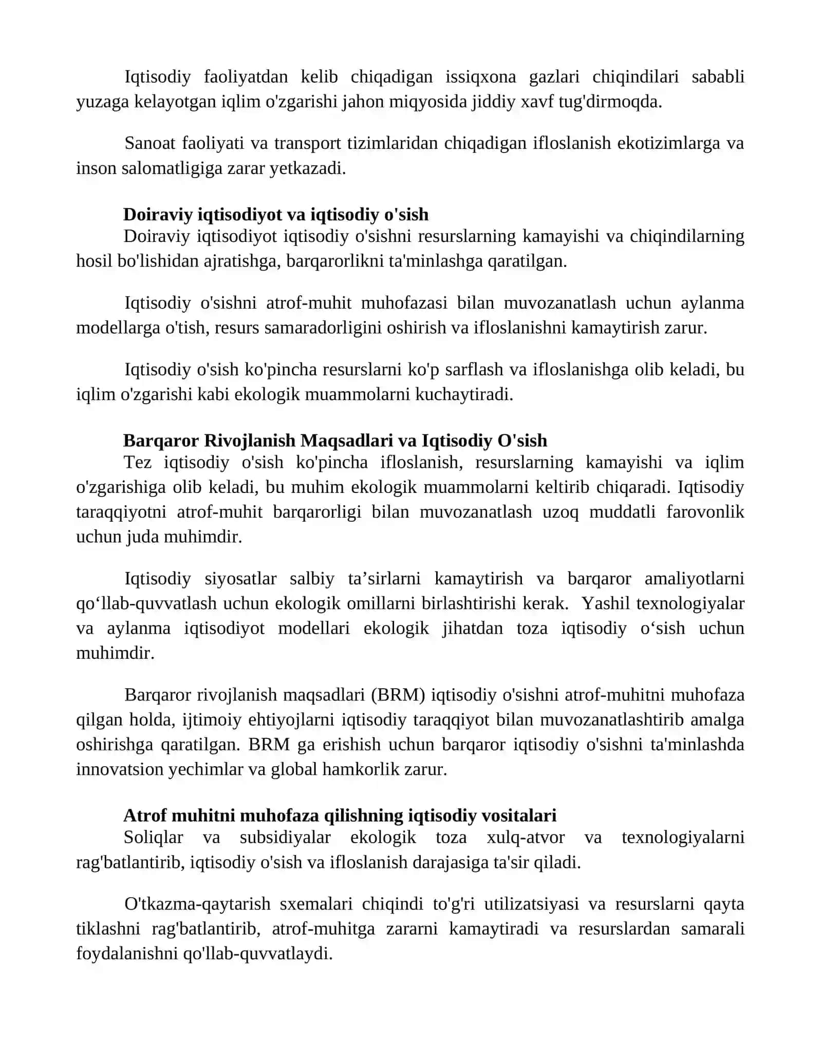 Iqtisodiy oʻsish va ekologik muammolar 3