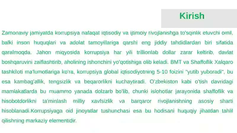 Korrupsiyaga oid jinoyatlar tushunchasi 3