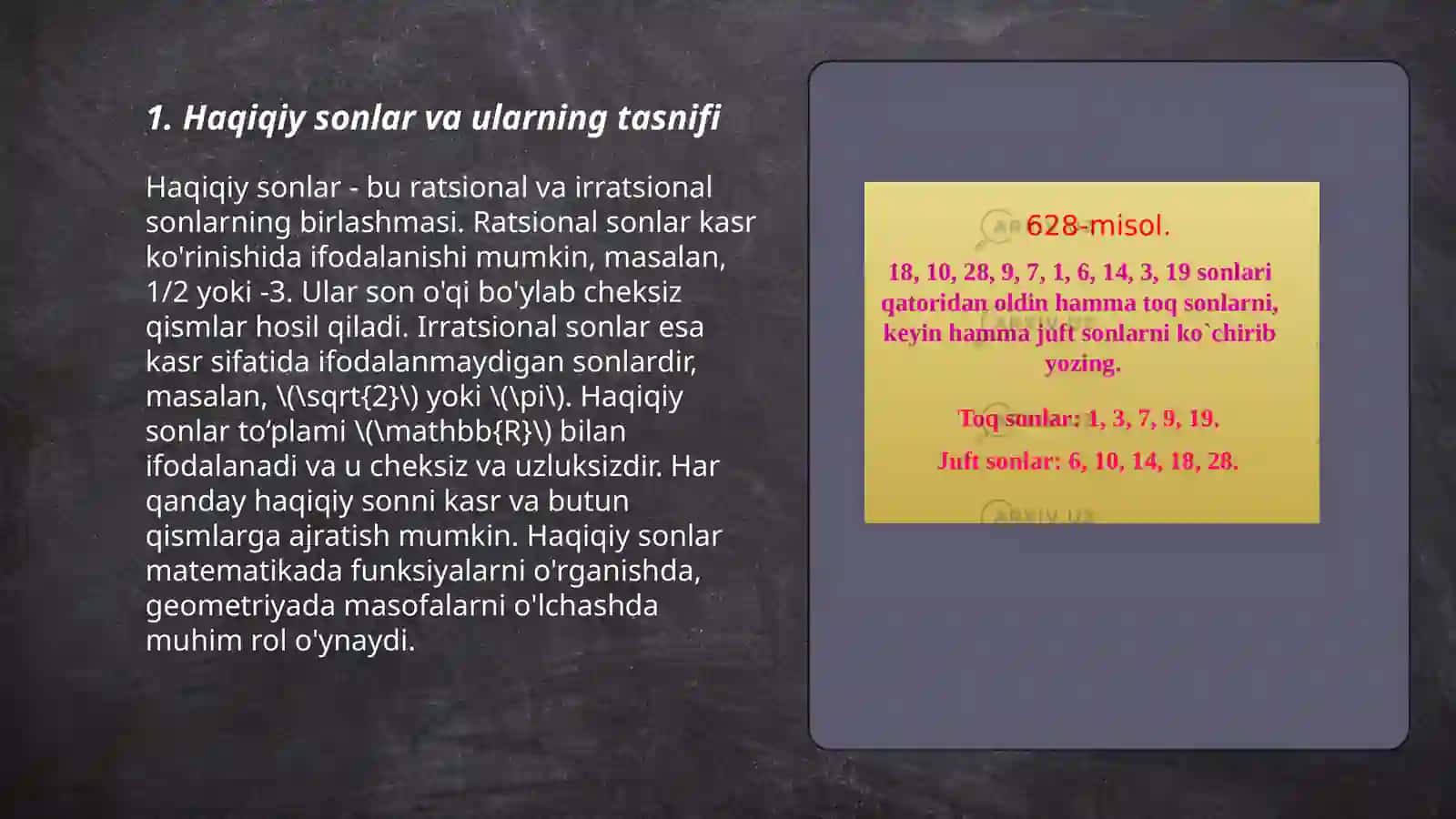 Haqiqiy sonlar 3