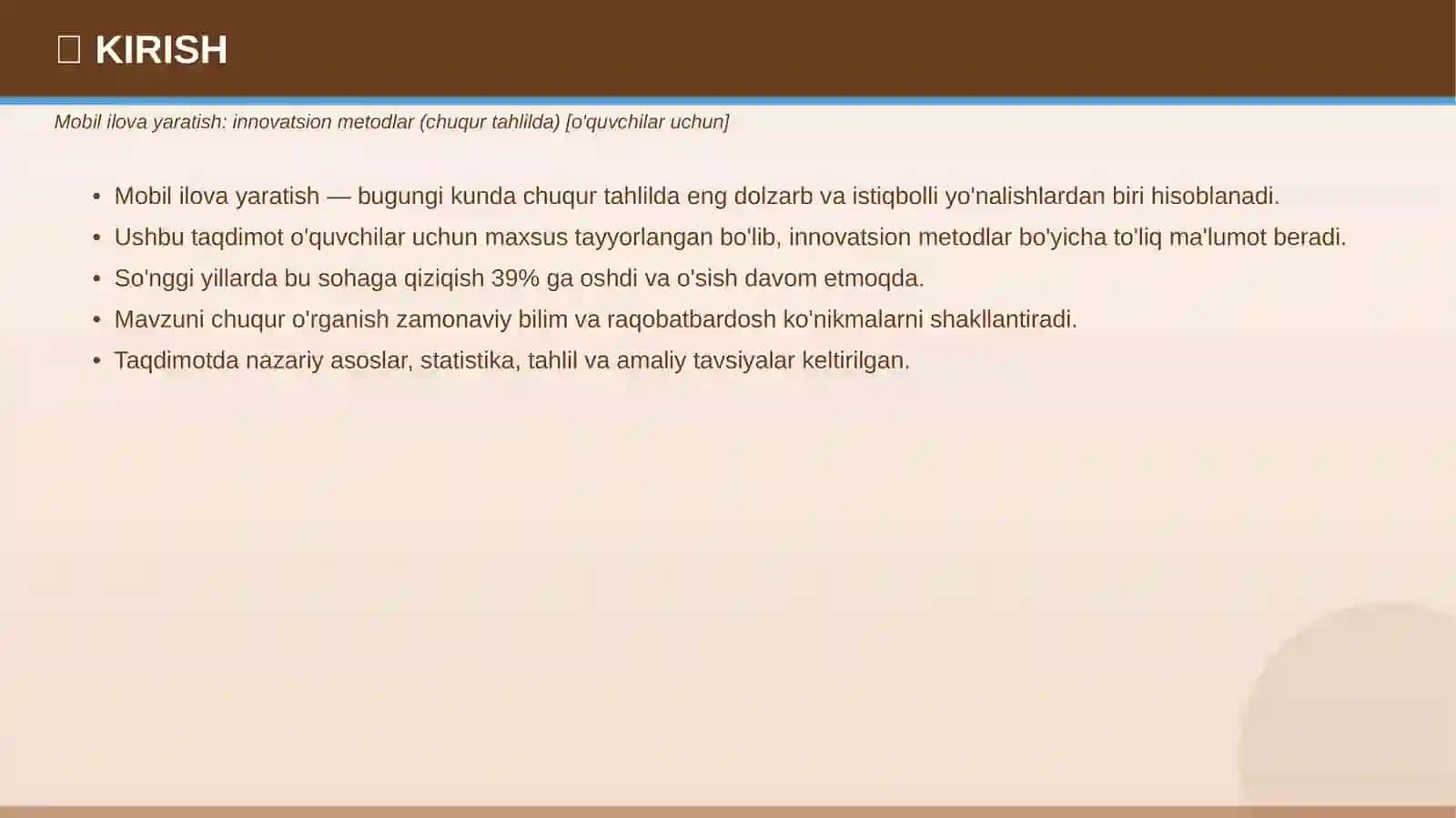 Mobil ilova yaratish: innovatsion metodlar (chuqur tahlilda) [o'quvchilar uchun] 3