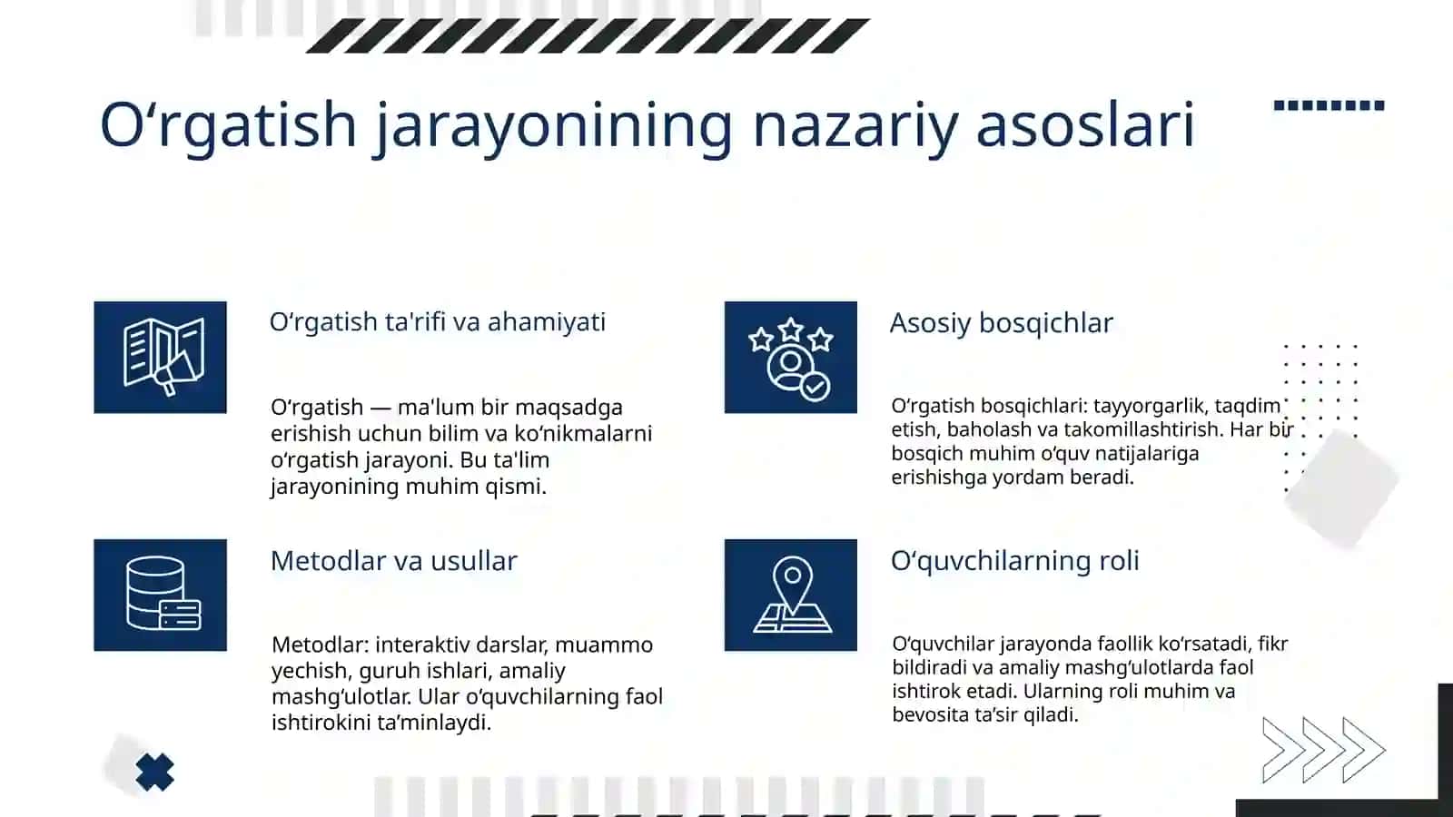 Saf mashgʻlarini oʻrgatishni takomillashtirish 3