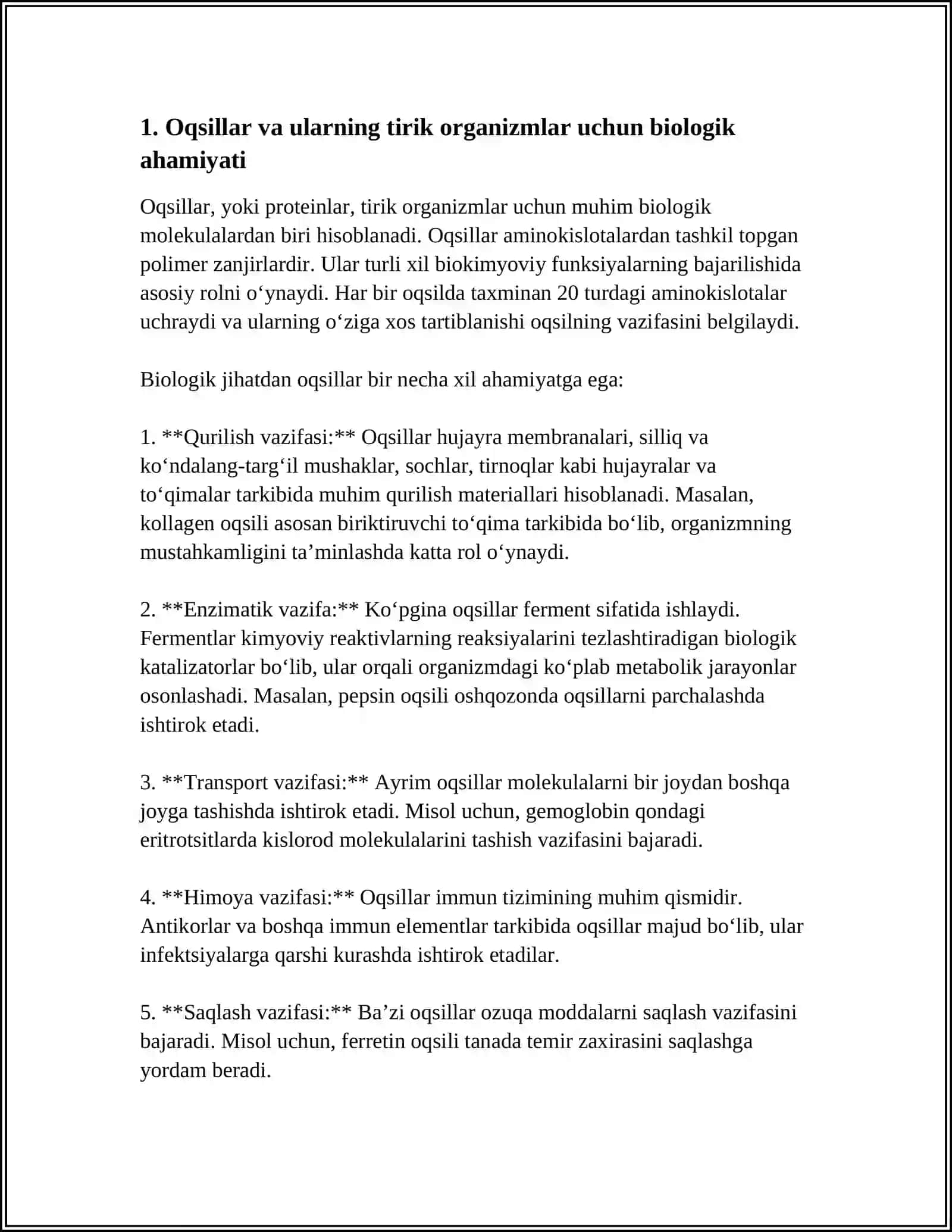 OQSILLARNING TIRIK OʻSIMLIKLARDA VA TIRIK ORGANIZMLARDA AHAMIYATI 3