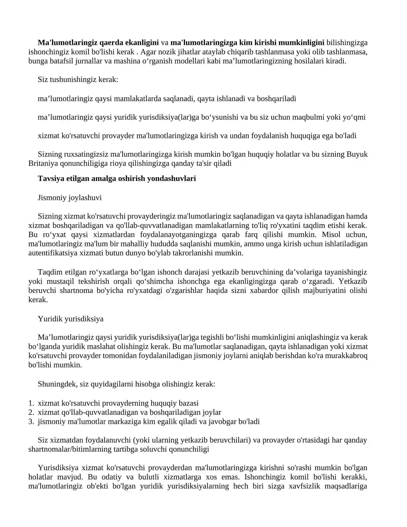 "Bulutli" xizmatlaring xavfsizlik tamoyillari va "Bulutli" hisoblash muhitida ma'lumotlarni shifrlash 3