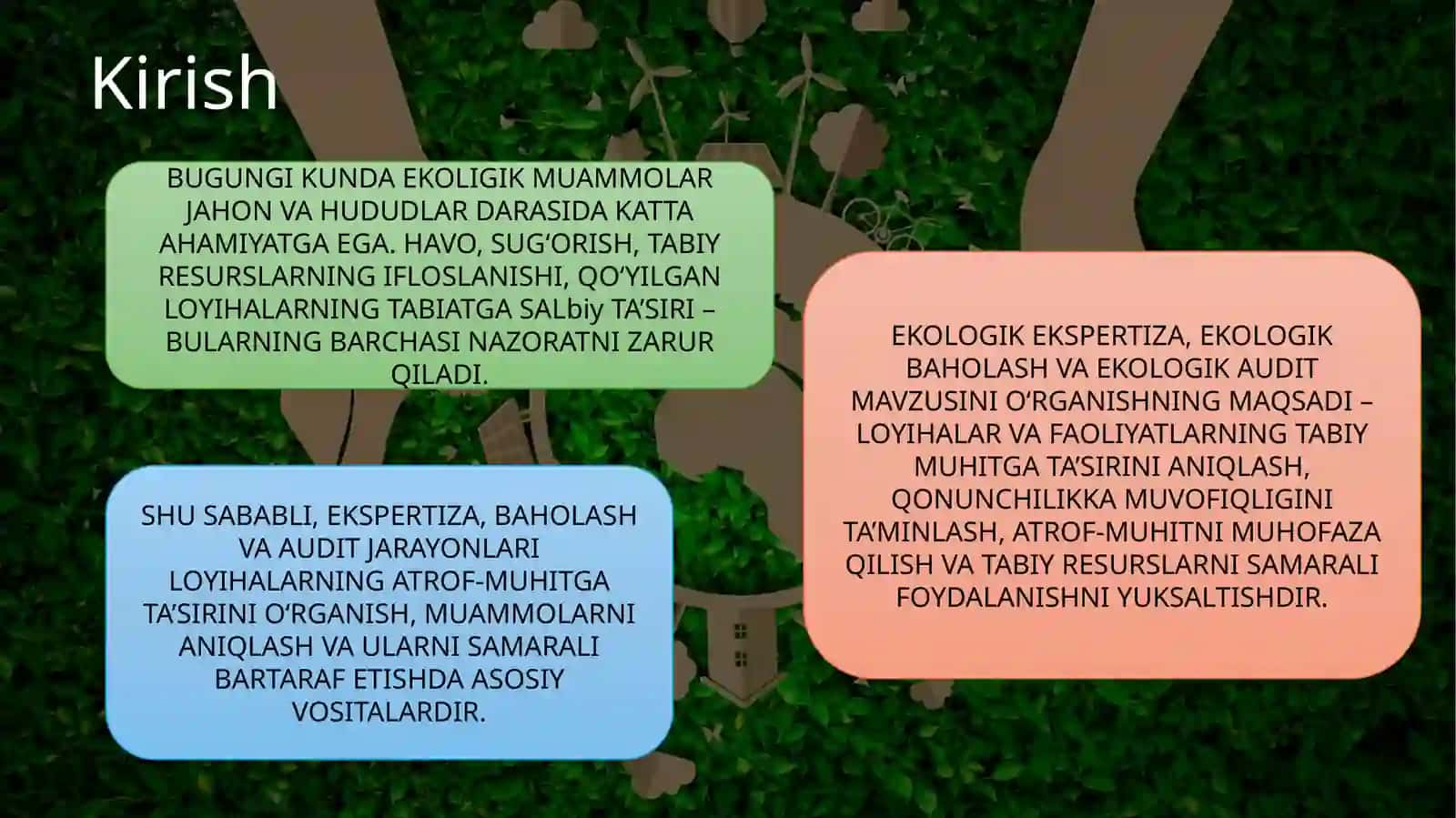 Ekologik ekspertiza, ekologik baholash va ekologik audit 3