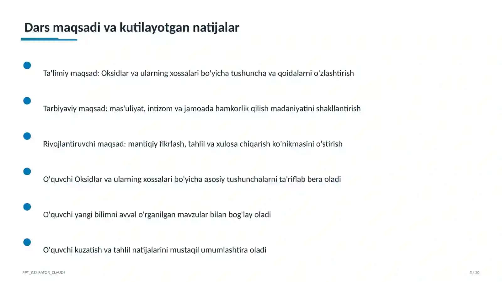 Oksidlar va ularning xossalari (8-sinf) 3