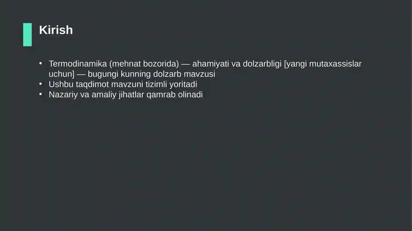 Termodinamika (mehnat bozorida) — ahamiyati va dolzarbligi [yangi mutaxassislar uchun] 3