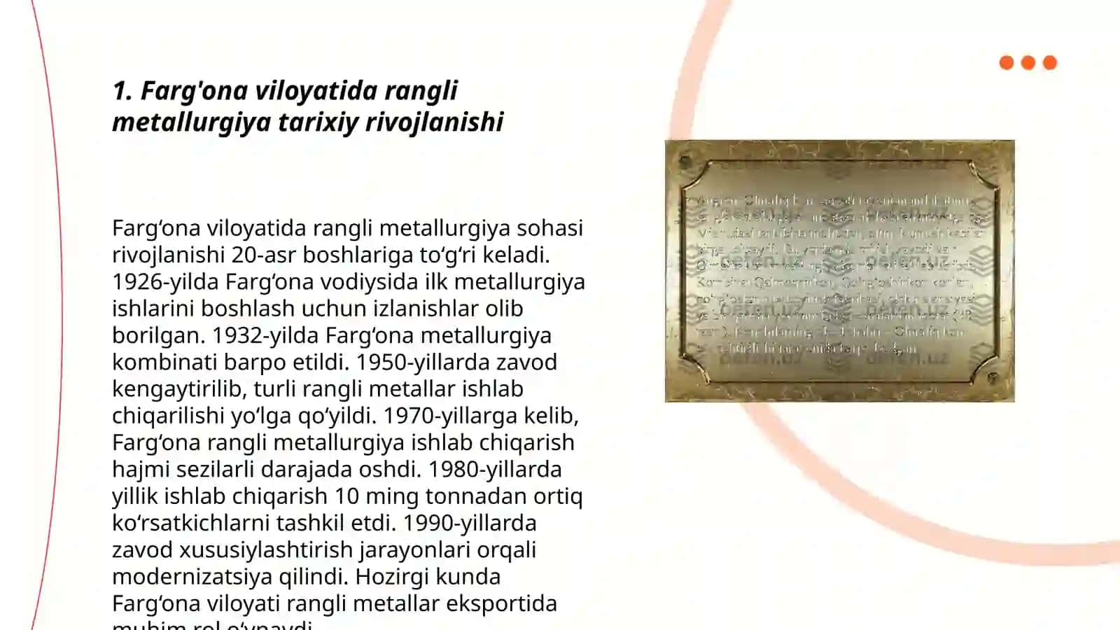 Farg'ona viloyati rangli metallurgiya tarmog'i 3