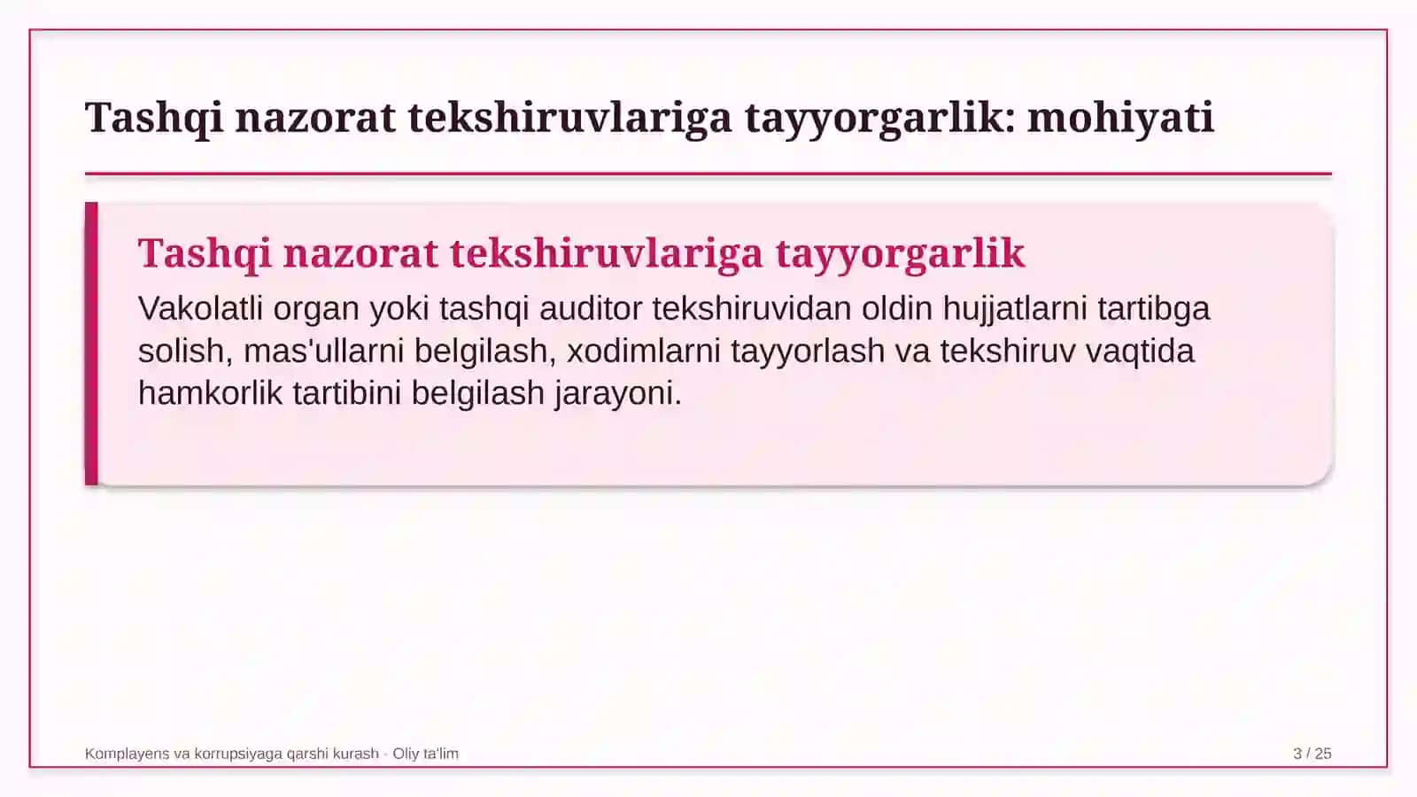 tibbiy sug'urta tizimida komplayens bo'yicha tashqi nazorat tekshiruvlariga tayyorgarlik 2788 3