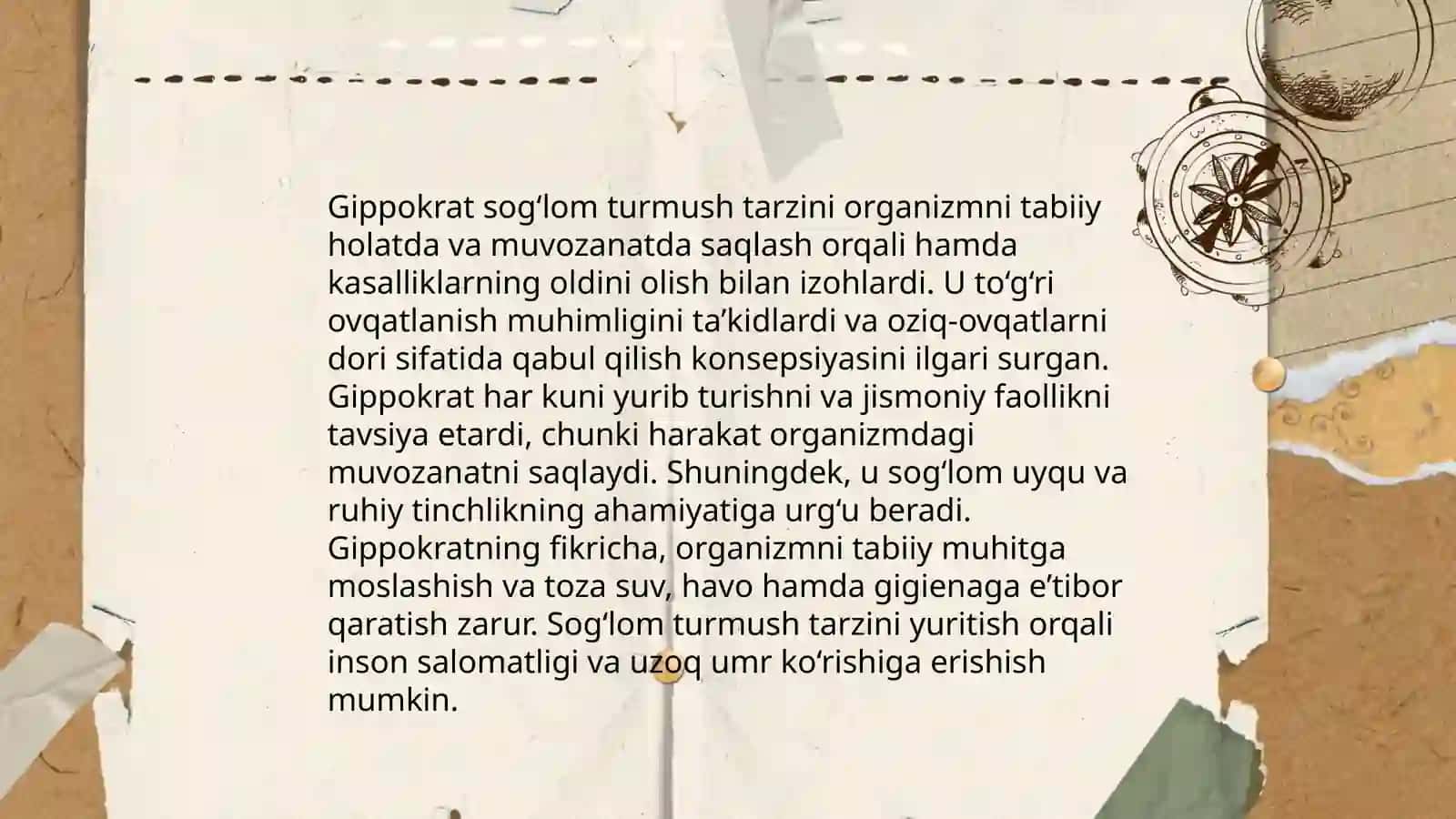 Gippokratning sog‘lom turmush tarzi haqidagi qarashlari 3