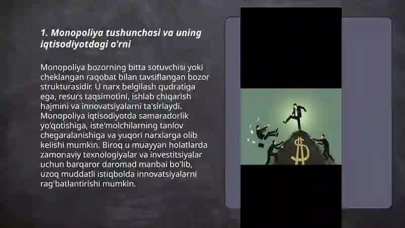 Monopolyaning iqtisodiyotda tutgan o'rni 3