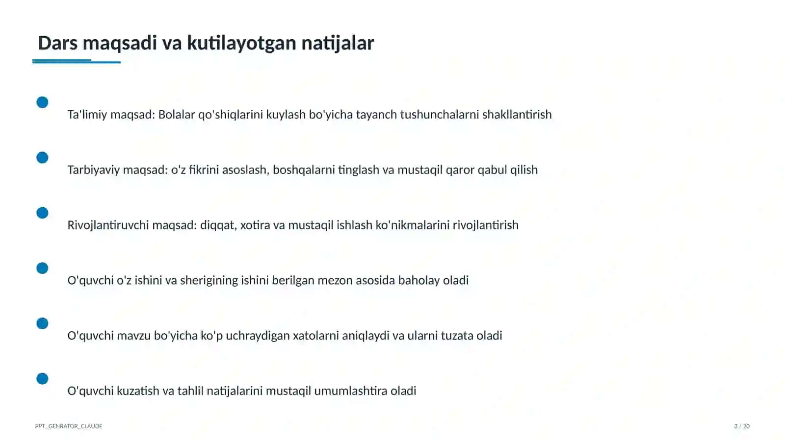 Bolalar qo'shiqlarini kuylash (1-sinf) 3