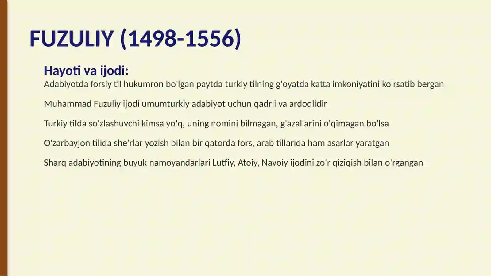 FUZULIY VA SA'DIY SHEROZIY 3