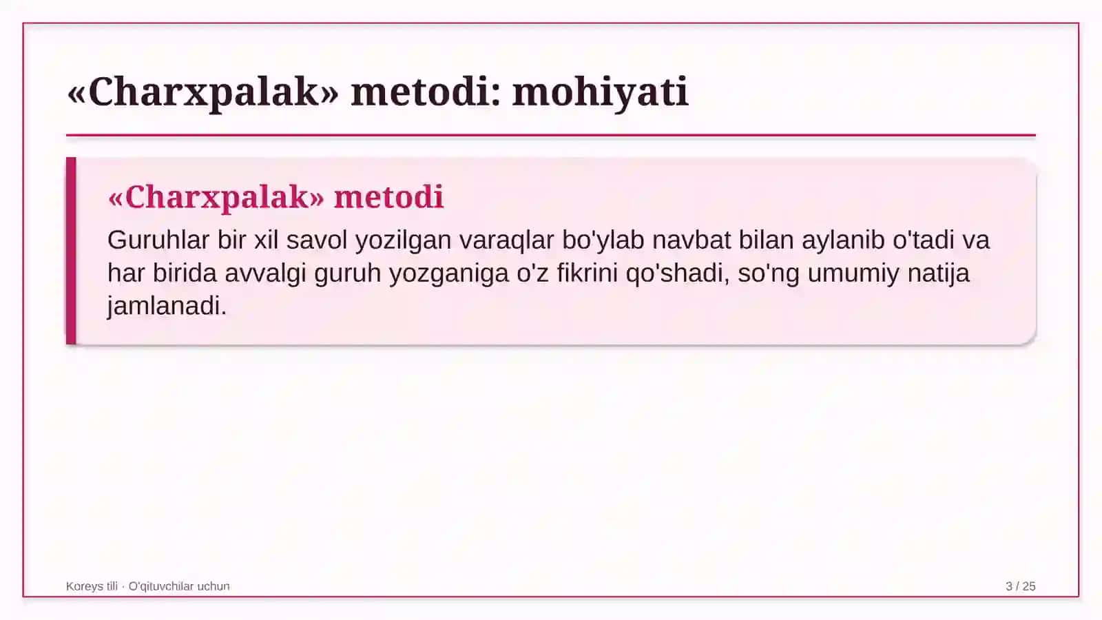 koreys tili darslarida charxpalak metodidan foydalanish 8663 3