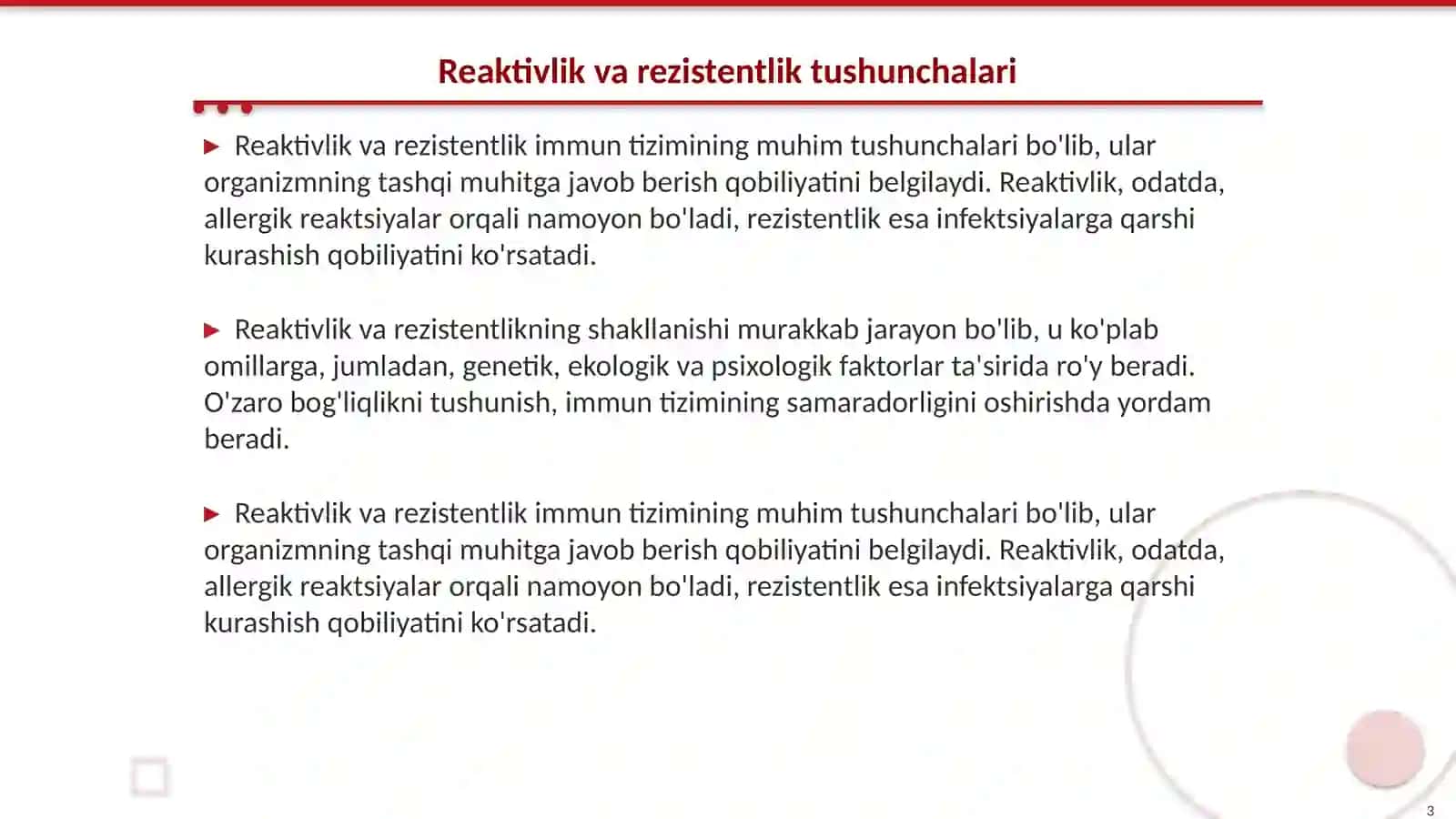 Reaktivlik va rezistentlik shakllanishida nerv va endokrin tizimining roli 3