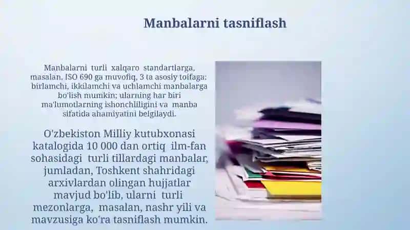 Manbalar bilan Ishlash Metodlari 3