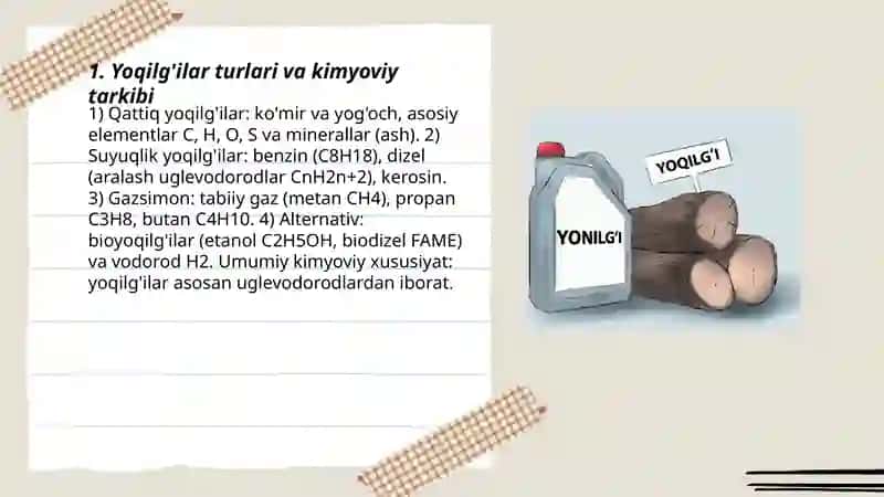Yoqilg'i va yonish jarayonlari 3