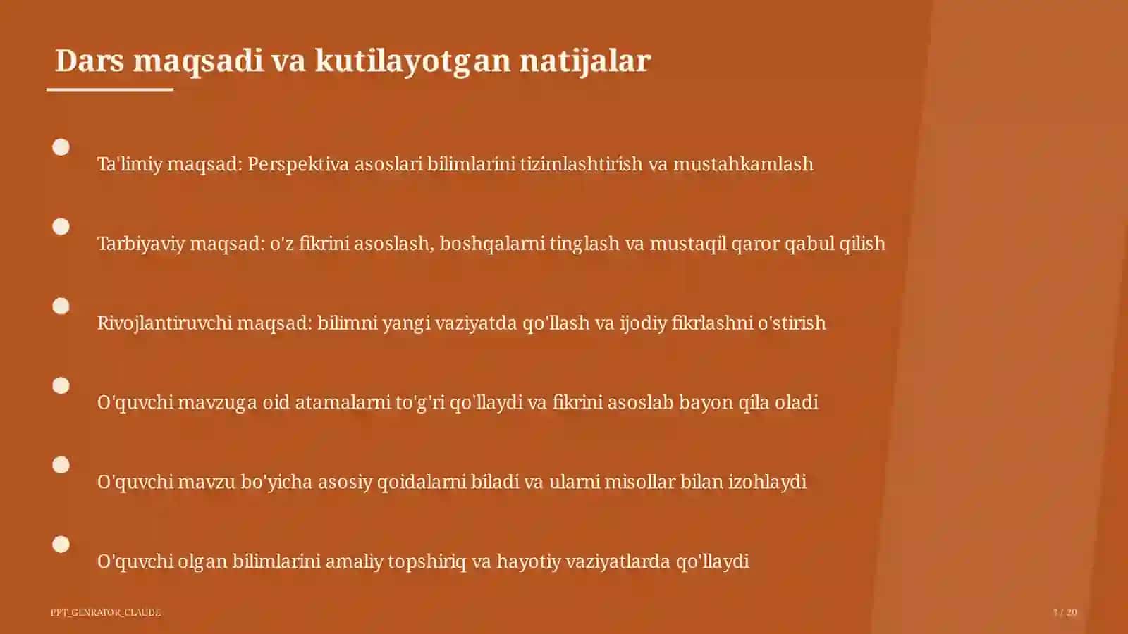 Perspektiva asoslari (5-sinf) 3