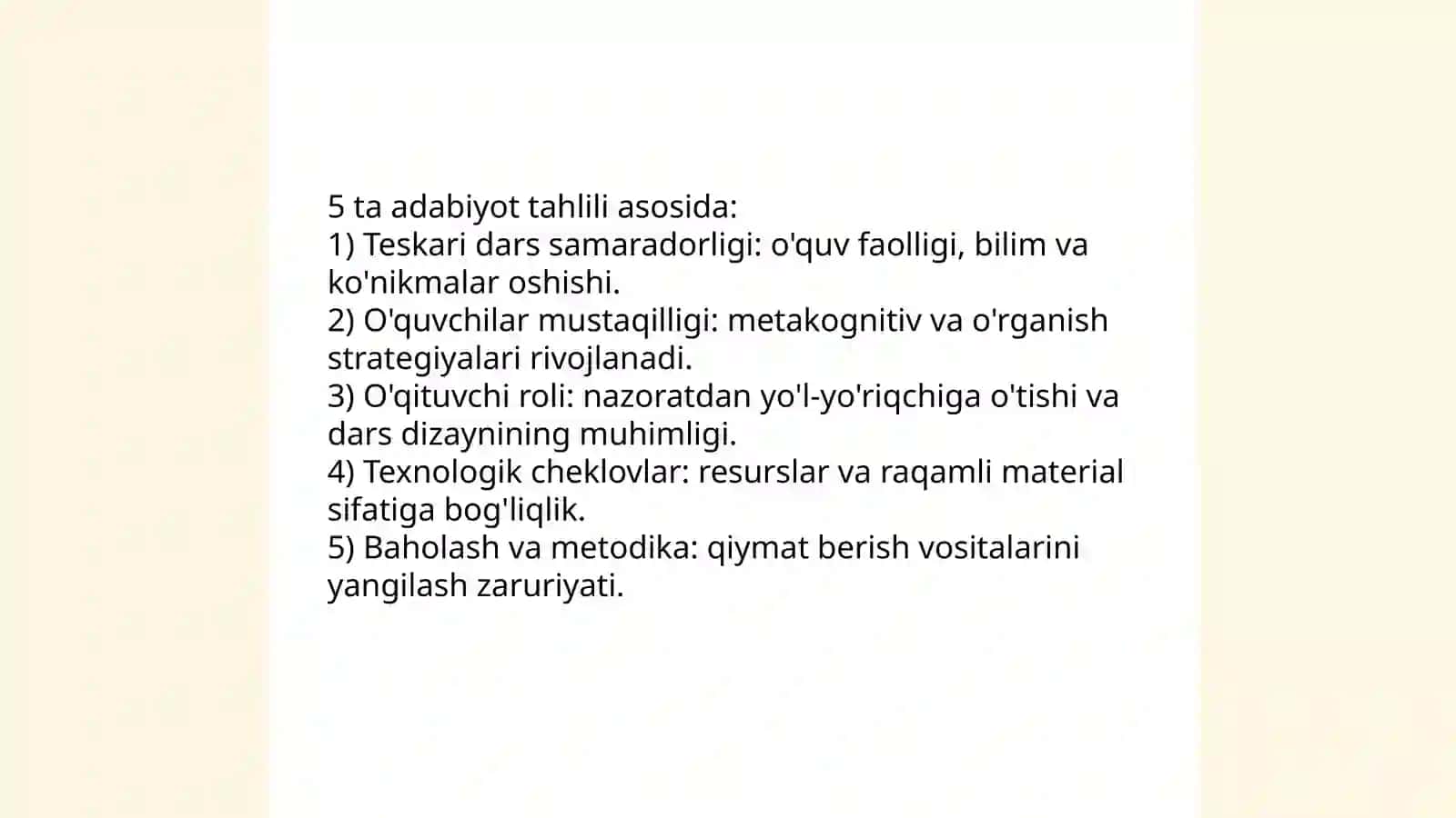 Masofaviy taʼlim noanʼanaviy shaklini 5 ta adabiyotdan tahlil qilish 3