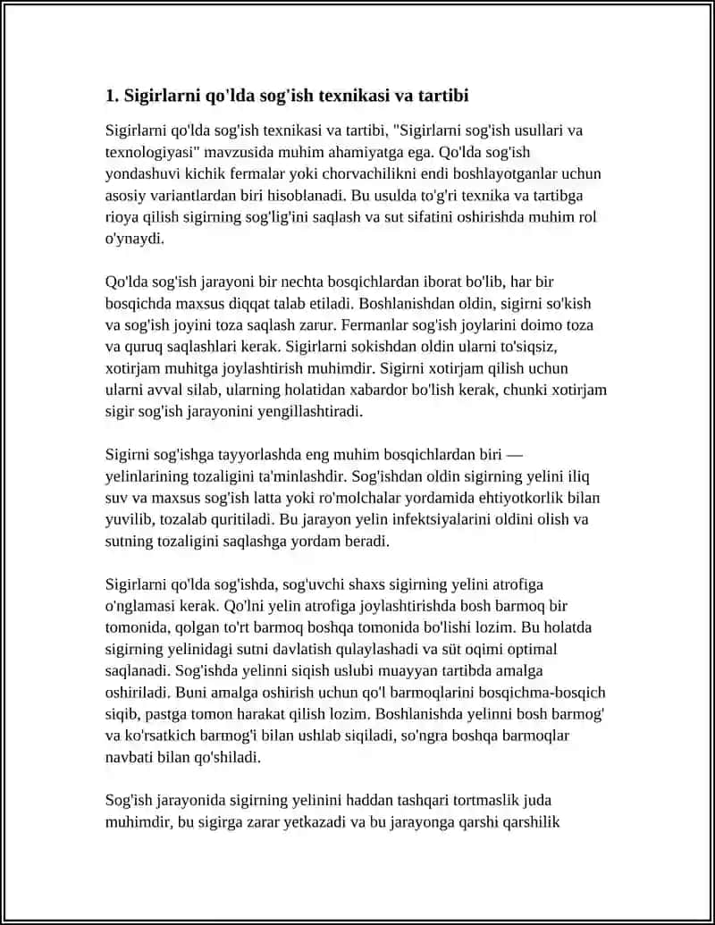 SIGIRLARNI SOG'ISH USULLARI VA TEXNOLOGIYASI 3