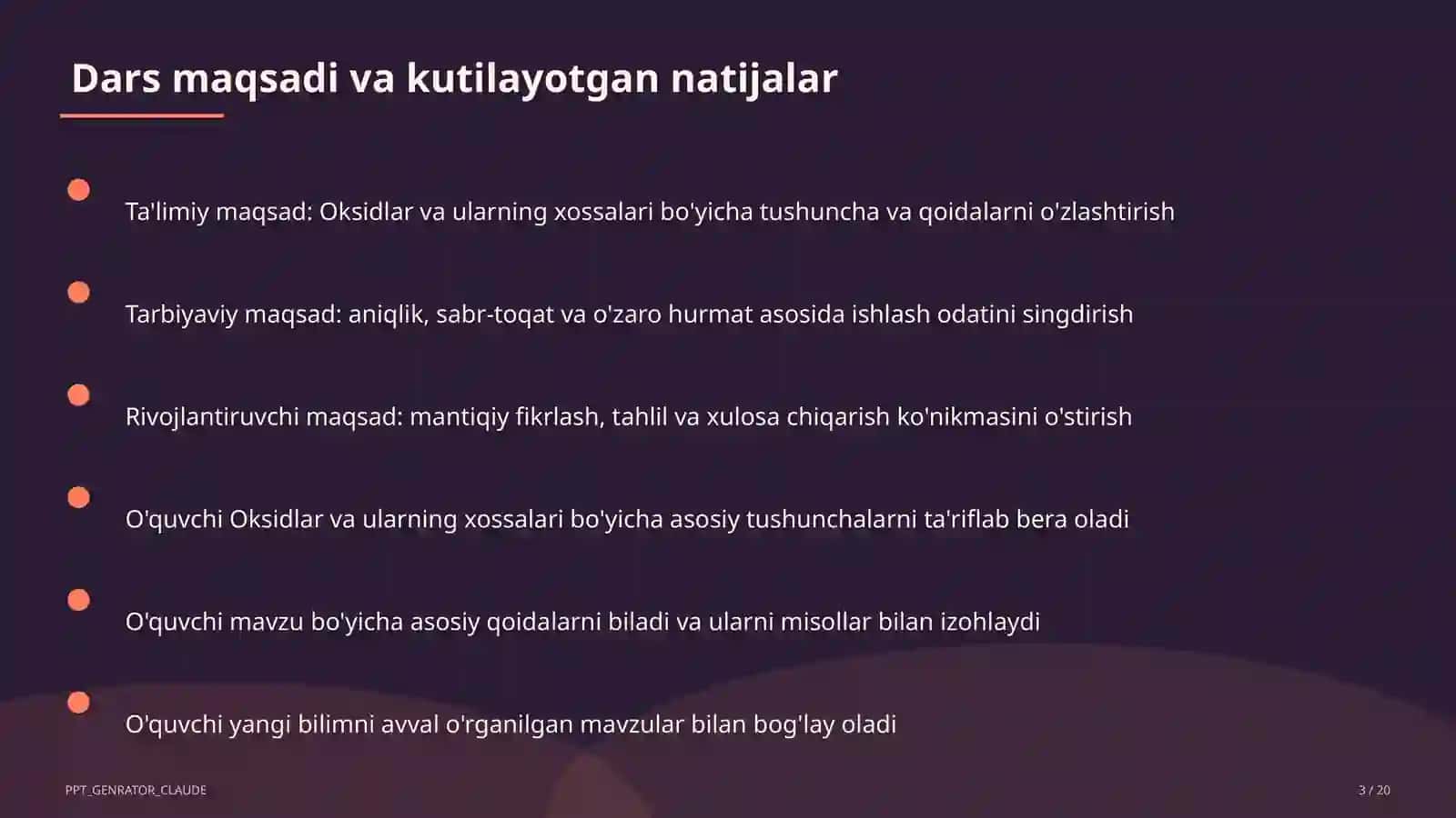 Oksidlar va ularning xossalari (8-sinf) 3