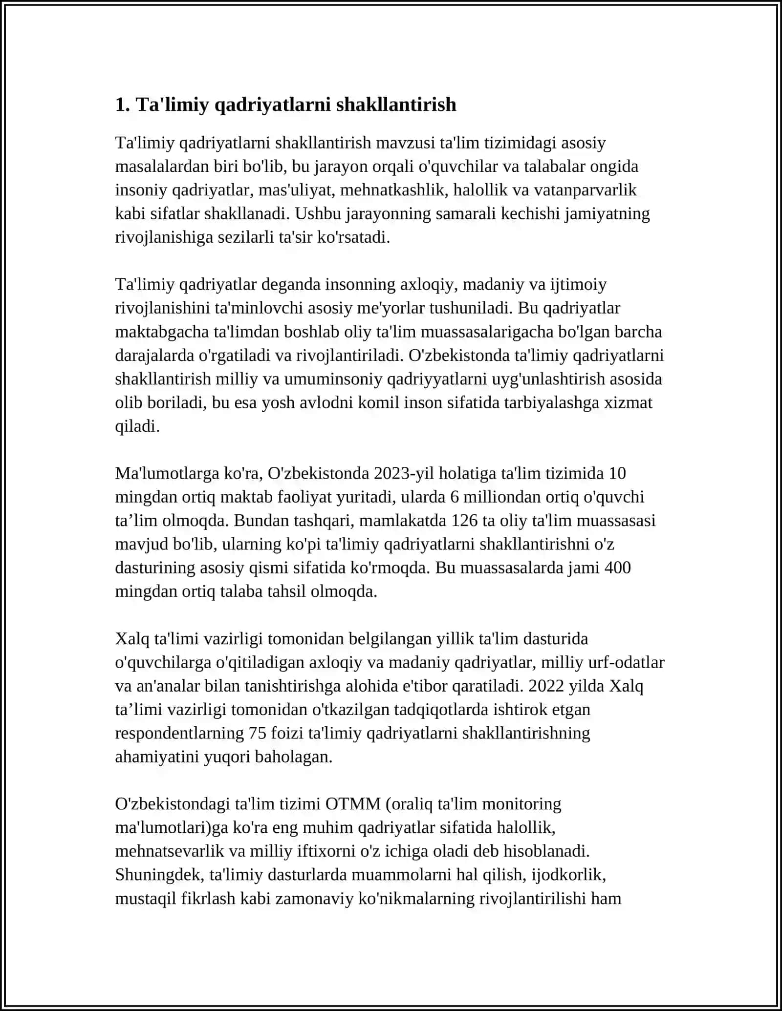 TALIMIY QADIRYATLAR VA TARBIYAVIY QADIRYATLAR 3
