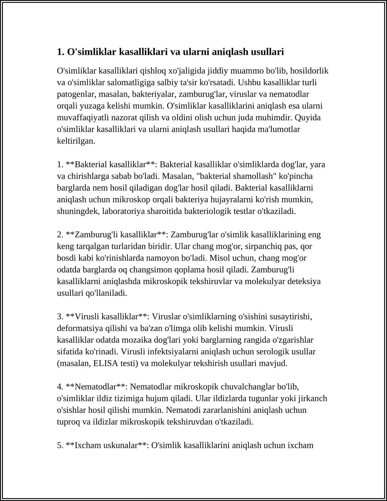 O'simliklar kasalliklari va ularni aniqlash usullari 3