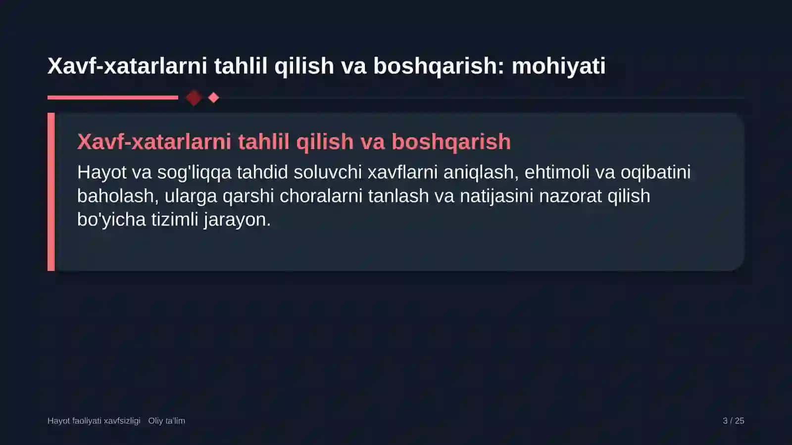 dorixonalarda xavf xatarlarni tahlil qilish va boshqarish 6439 3