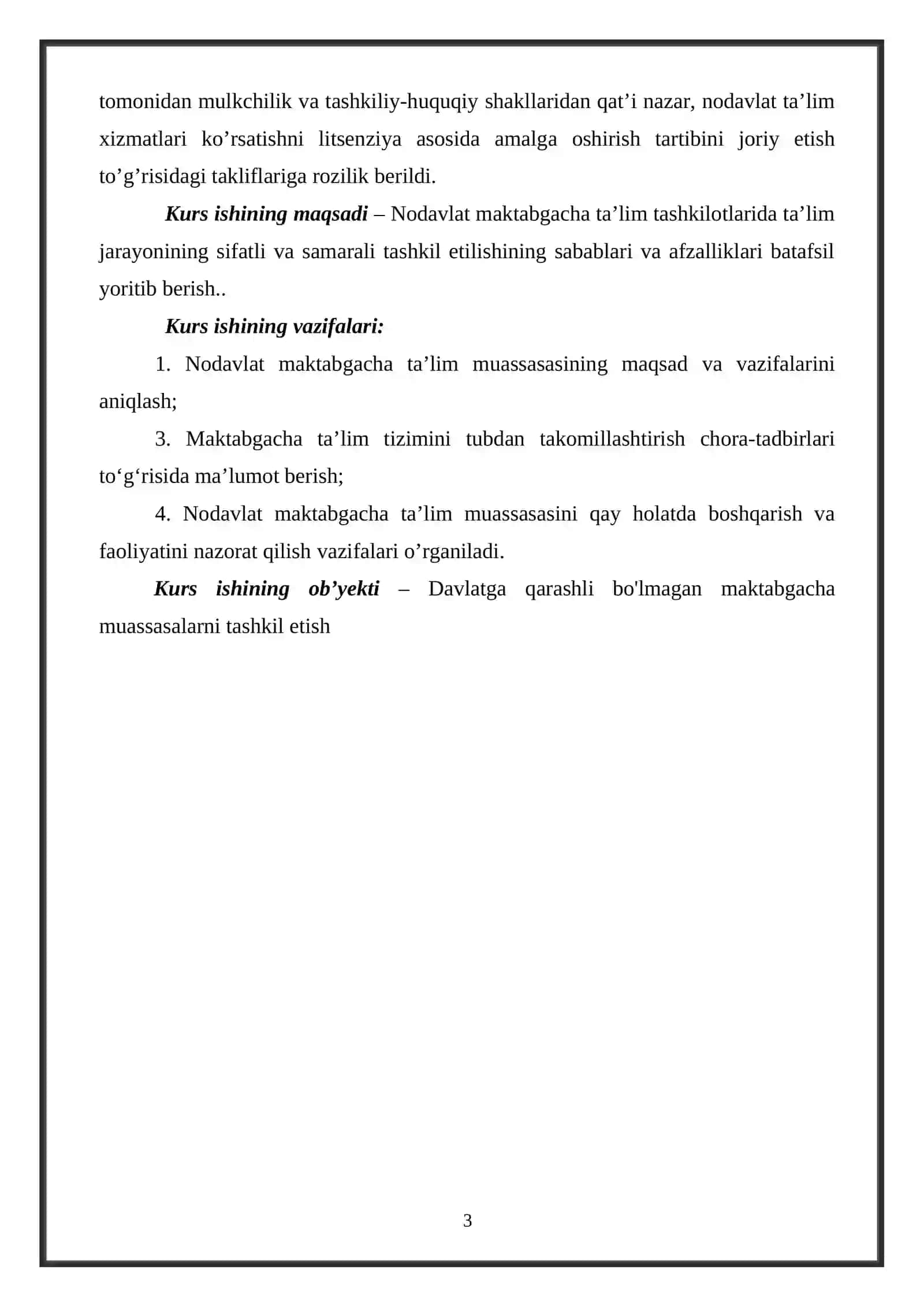 Nodavlat maktabgacha taʼlim muassasalarini boshqaruv chizmasini ishlab chiqish 3