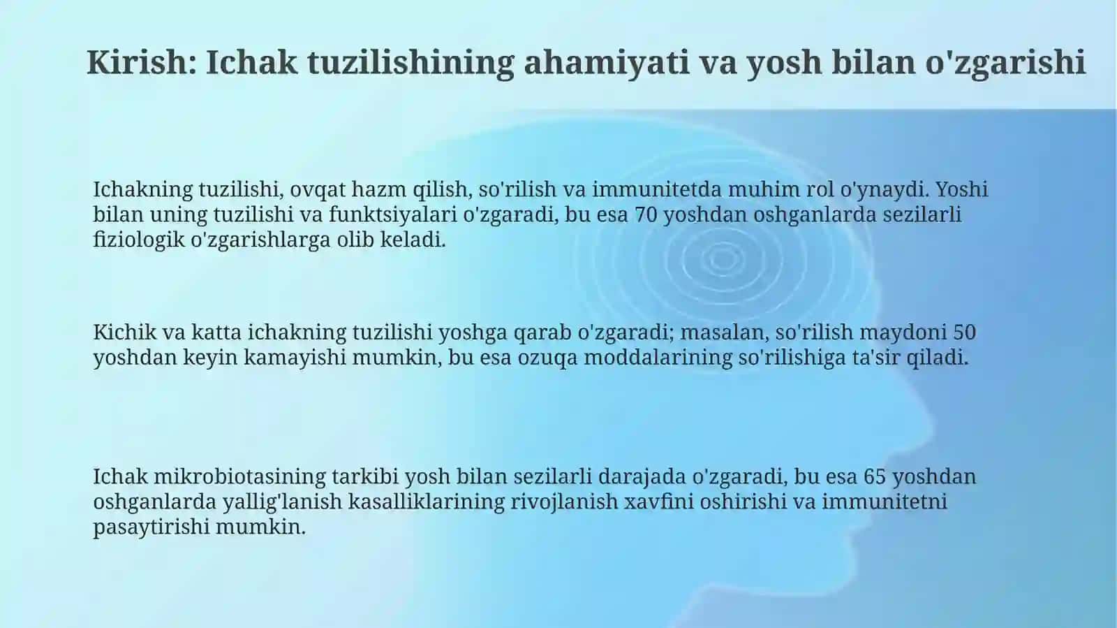 Ichakning Tuzilishi va Yosh Bilan O'zgarishi 3