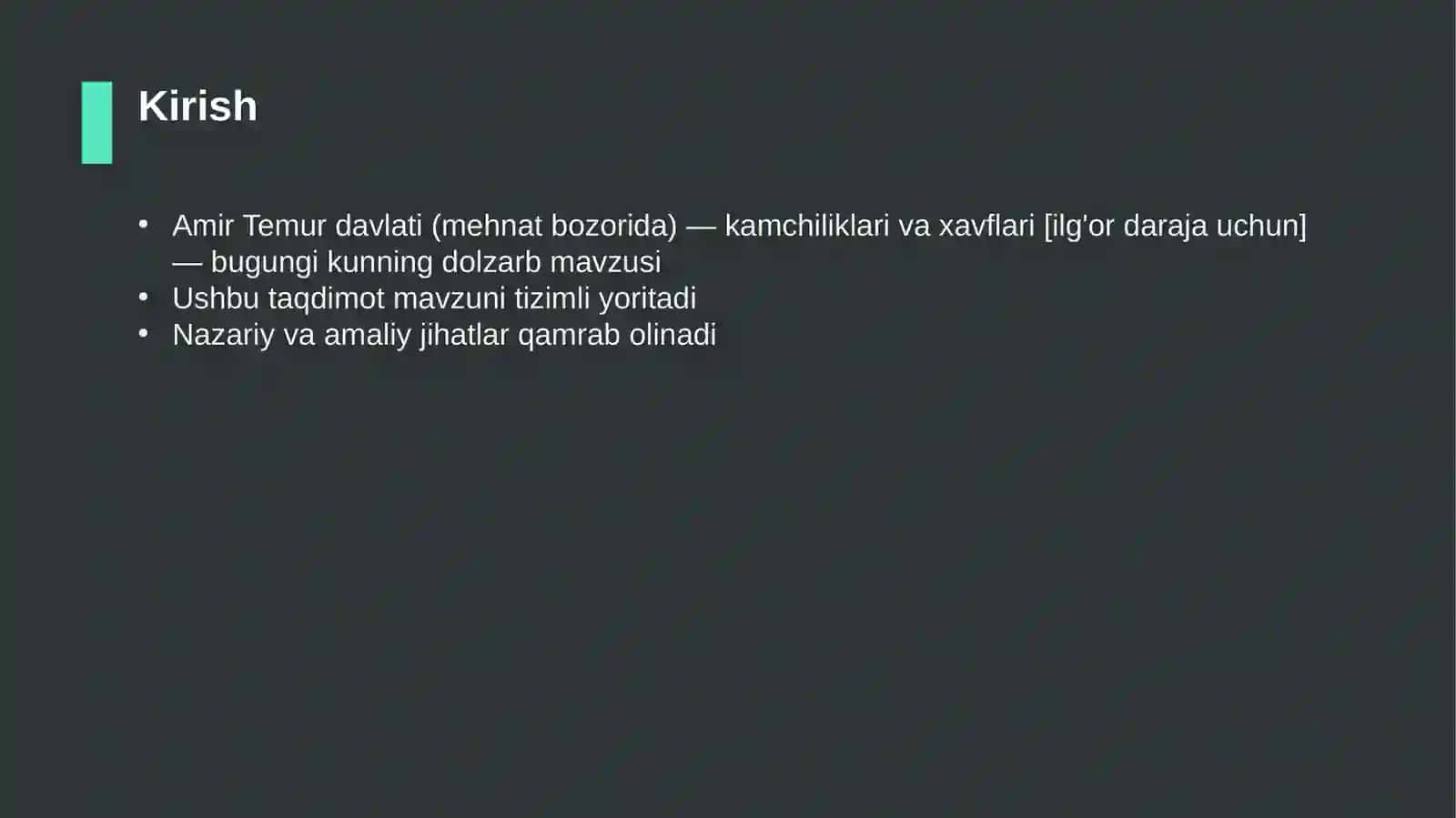 Amir Temur davlati (mehnat bozorida) — kamchiliklari va xavflari [ilg'or daraja uchun] 3