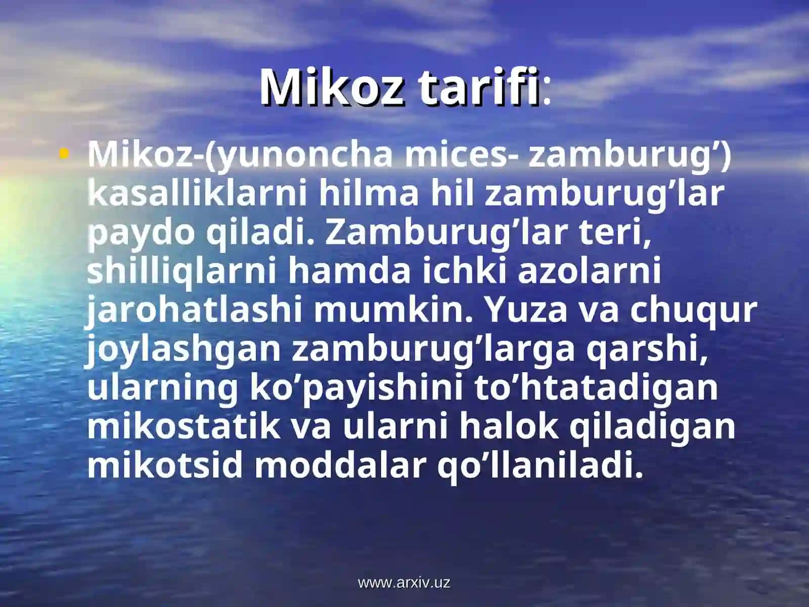 Zamburug’larga qarshi dori vositalarining klinik farmakologiyasi 3