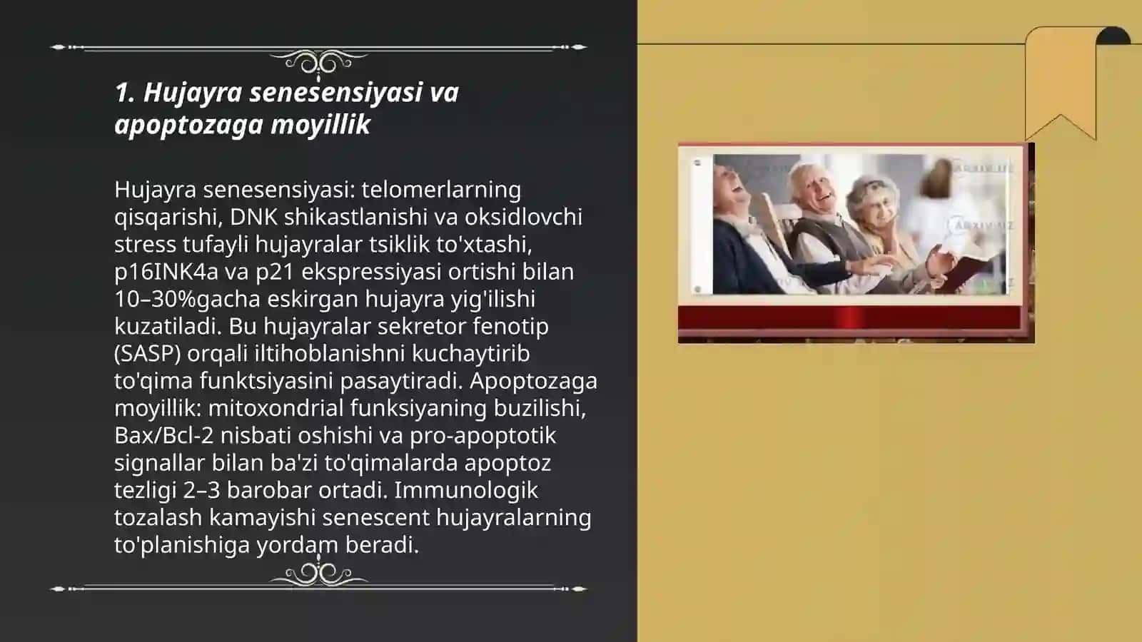 Organizmdagi keksayish davriga xos oʻzgarishlar 3