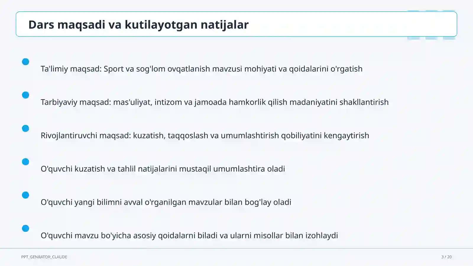 Sport va sog'lom ovqatlanish (8-sinf) 3