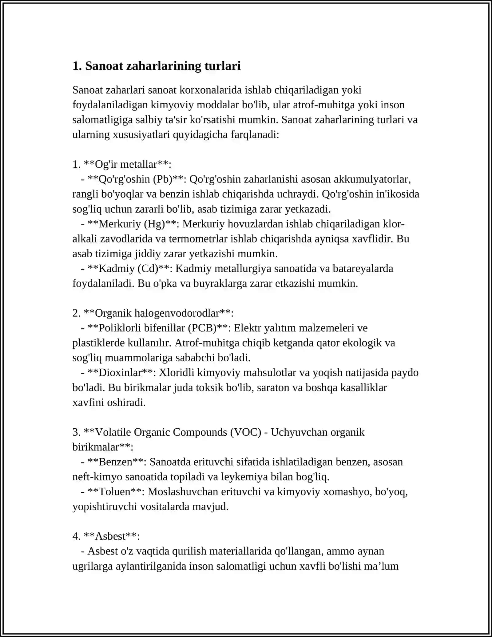 SANOAT ZAHARLARINING INSON ORGANIZMIGA TAʼSIRI SLAYD 3